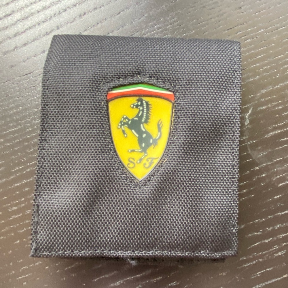 Ferrari Black Wallet Fabric Black Wallet Ferrari Logo